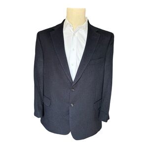 Jos. A. BANK camelhair 2 button navy portly notch lapel blazer/sport coat | 46 S